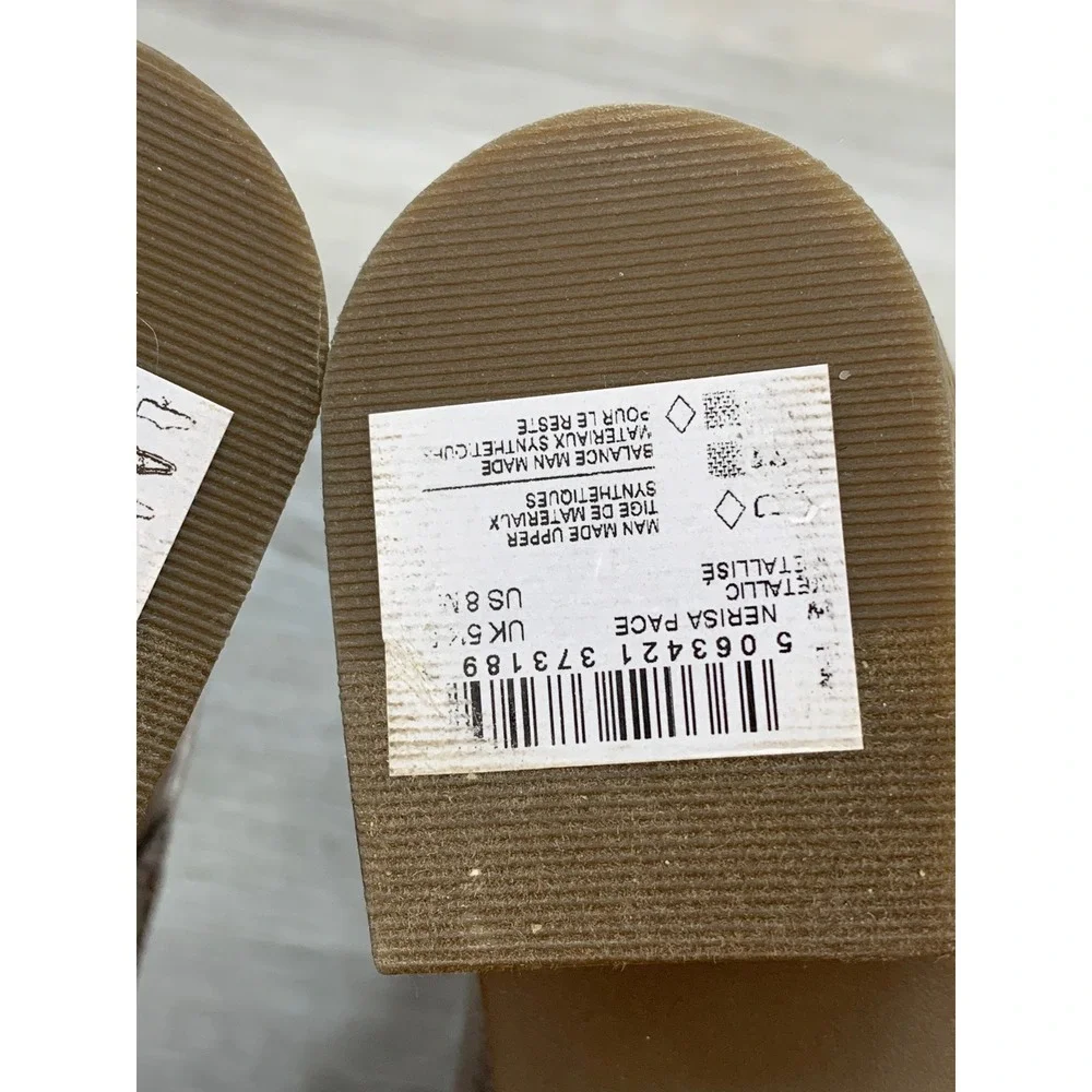 Clarks Nerisa Women's Sandals Metallic Pewter Cork Wedge 8‎ Comfort Shoes